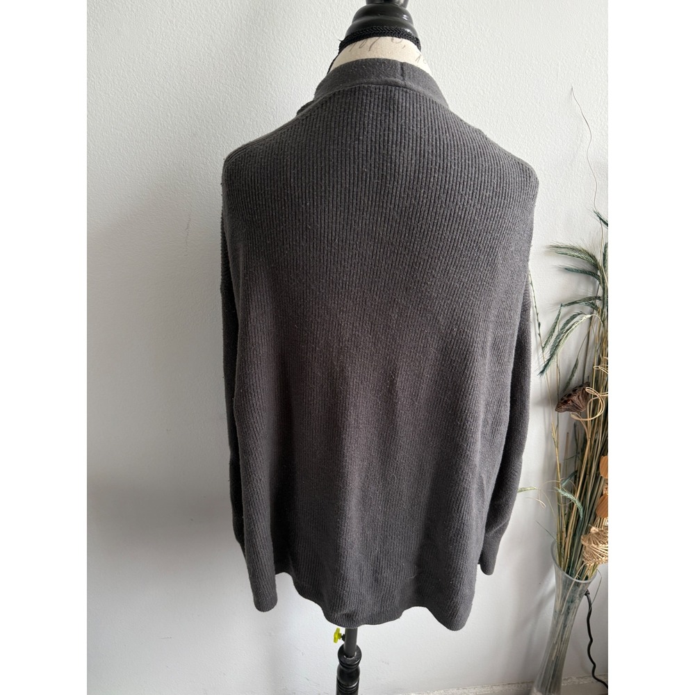 Lululemon Womens Charcoal Grey Ribbed Open Front Cardigan Sweater LW3FE5S Size 4
